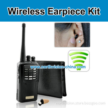 Wireless Earpiece Audio Kit, Transmitter, Receiver, Earpiece 205, Walkie-Talkie, Bag
